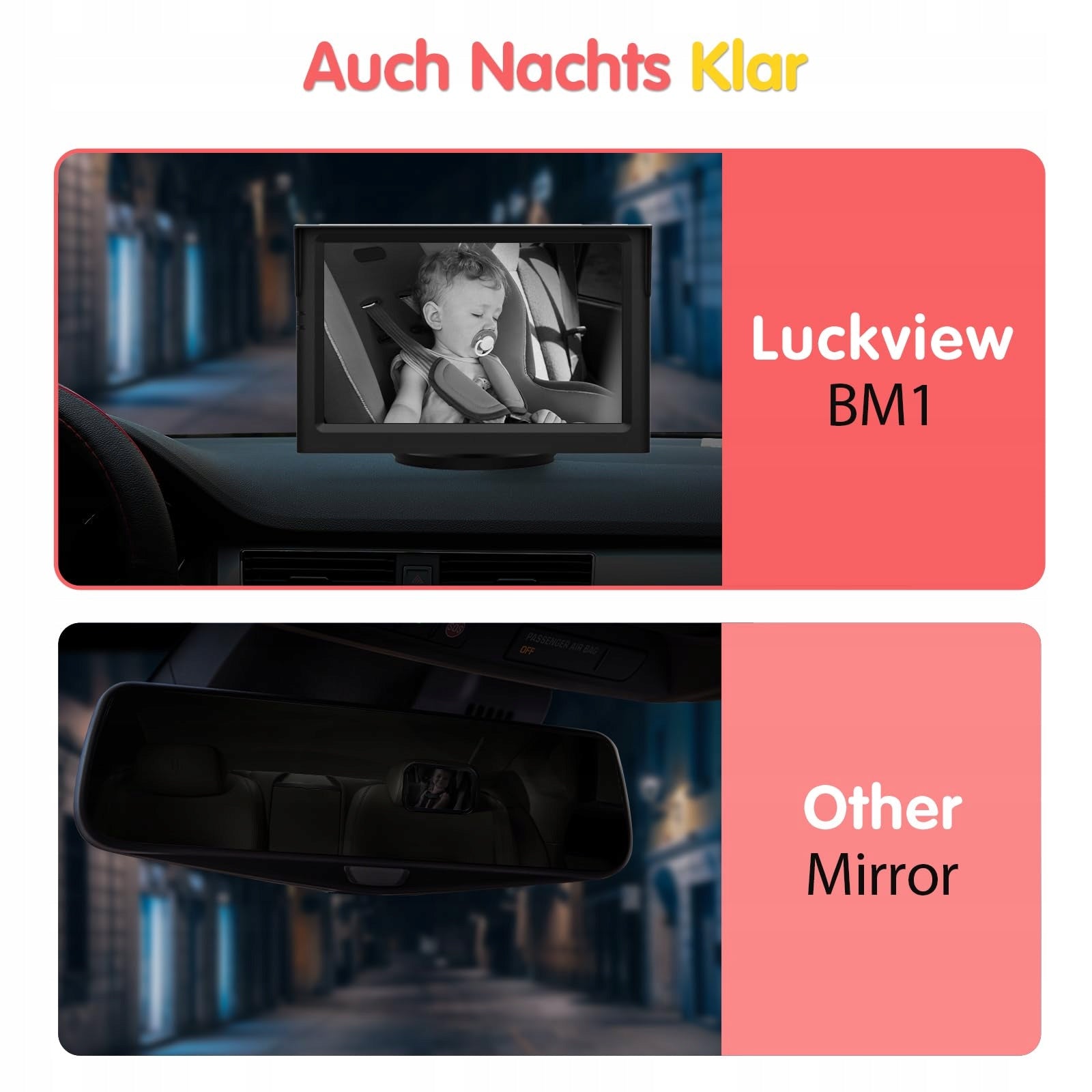 LUCKVIEW BM1 Children's Car Camera 5'' 1080P Night Vision