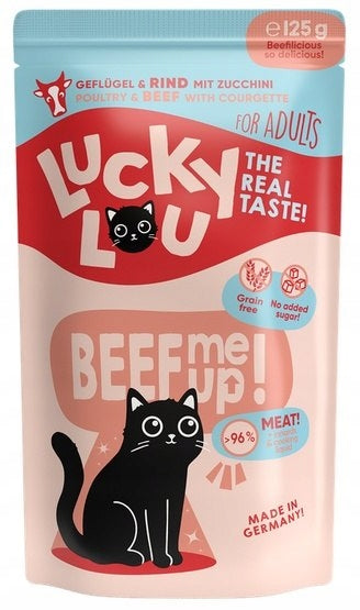 LUCKY LOU LIFESTAGE WET CAT FOOD POULTRY BEEF 125g