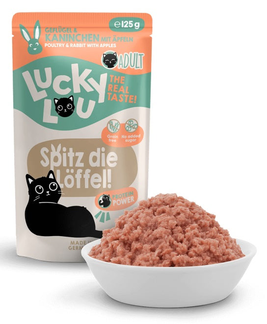 LUCKY LOU LIFESTAGE WET CAT FOOD POULTRY CATS RABBIT 125g