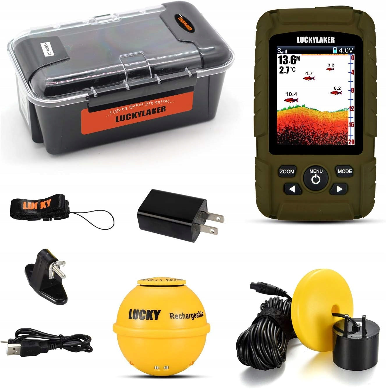 LUCKY Y2020-CLA echo sounder wireless fish detector sonar new Brand Lucky