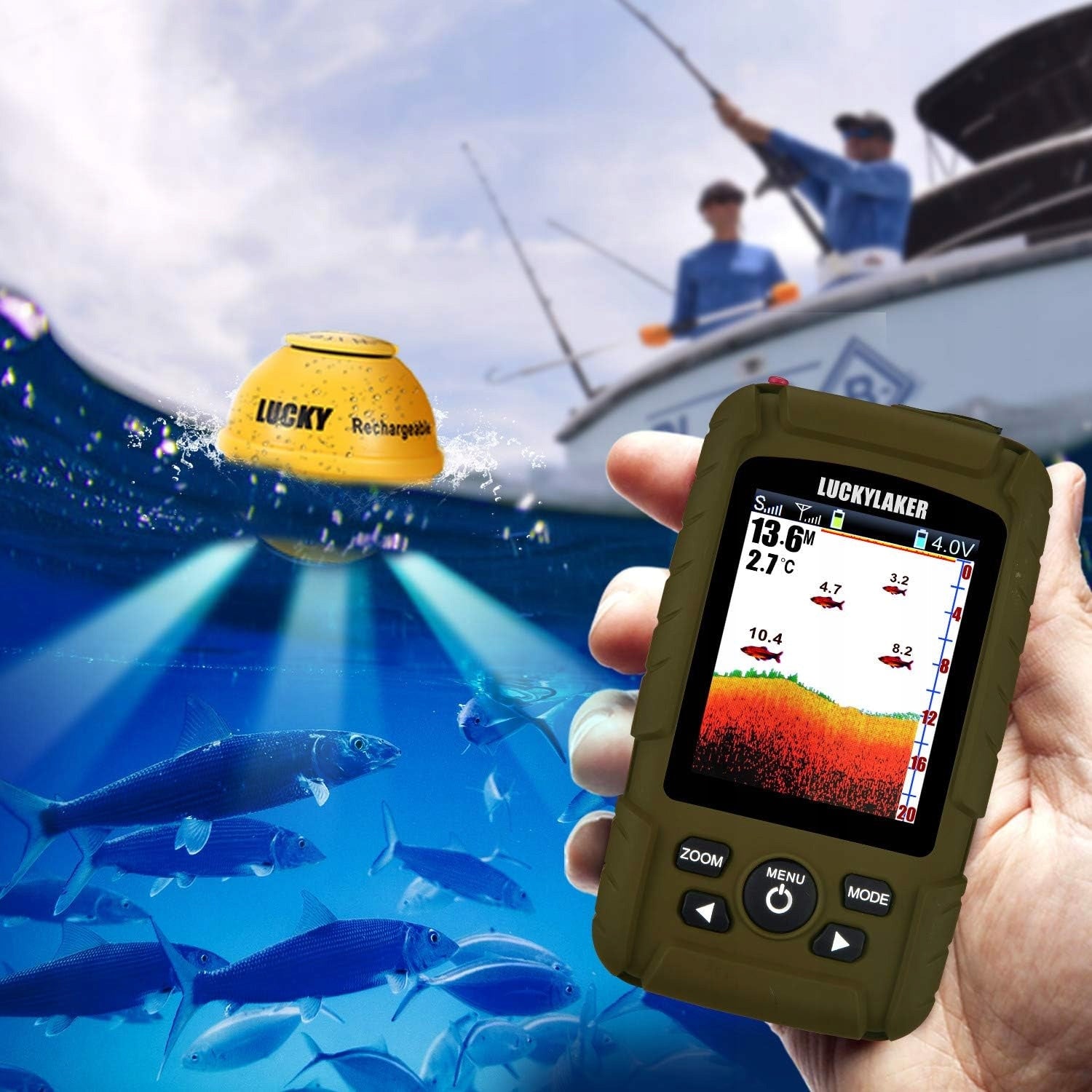 LUCKY Y2020-CLA echo sounder wireless fish detector sonar new Manufacturer code Y2020-CLA