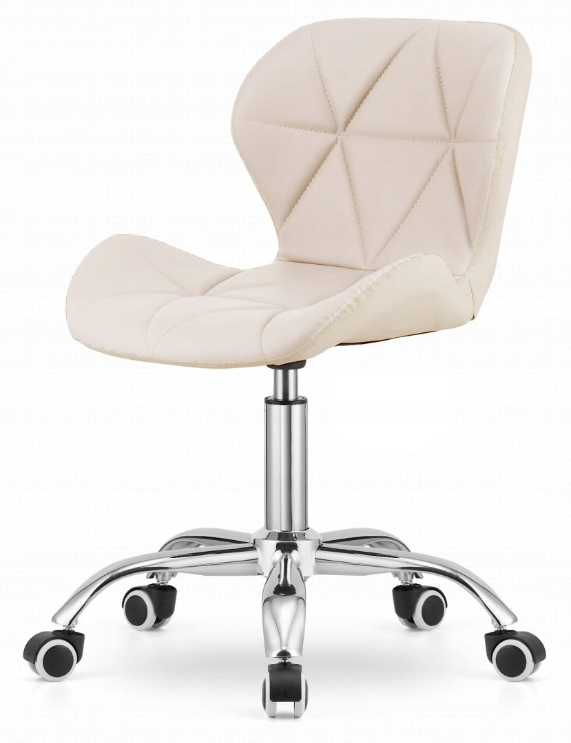LUGANO SWIVEL ARMCHAIR| Beige eco-leather| Chrome modern base