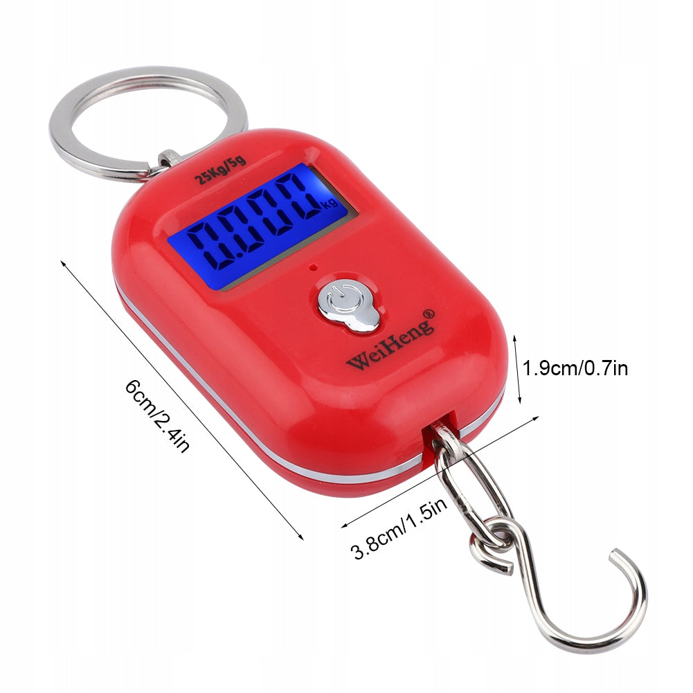 LUGGAGE SCALE AIR TRAVEL POCKET LCD 25kg/5g HOOK Packaging status original