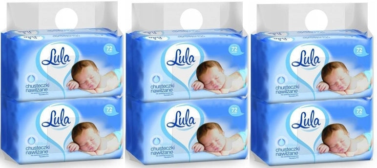 LULA Baby Moisturized Wipes with Panthenol 72 Pieces x 12 Pack Manufacturer code 4875903936021376