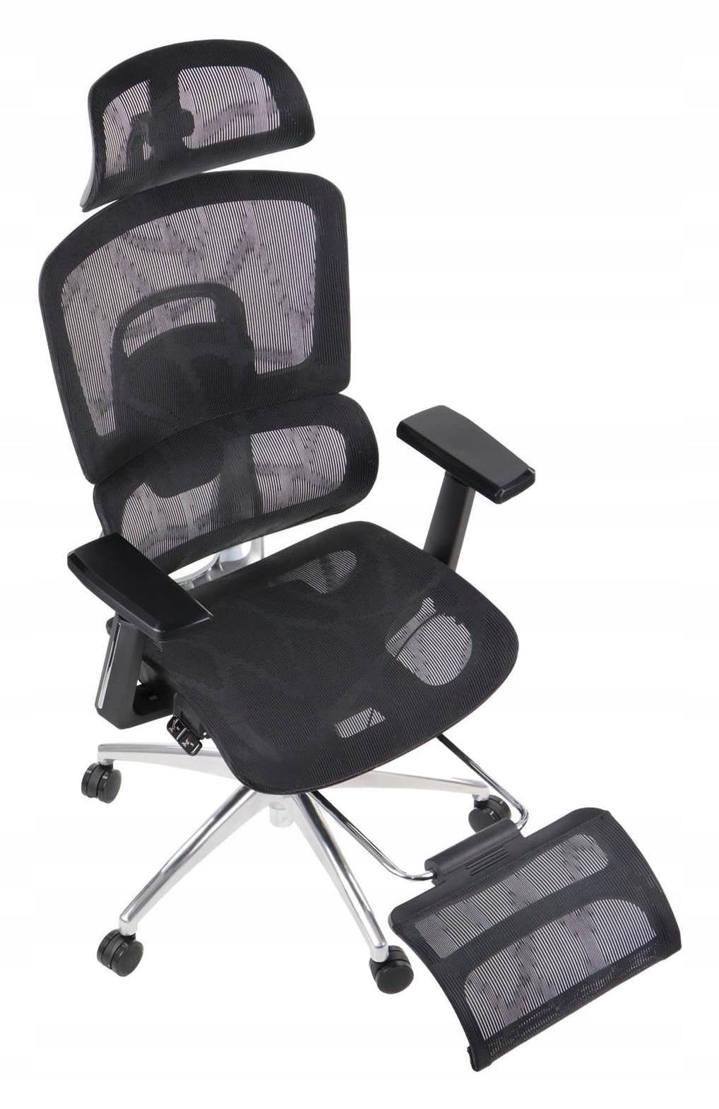 LUMARO X 2 Office Chair with Footrest Black Swivel Ergonomic Mesh Packaging status original