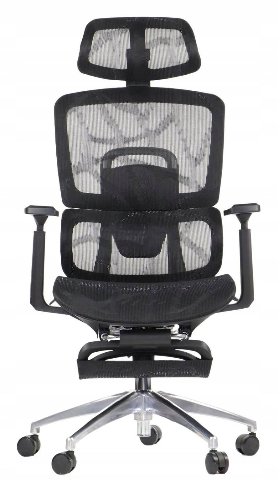 LUMARO X 2 Office Chair with Footrest Black Swivel Ergonomic Mesh