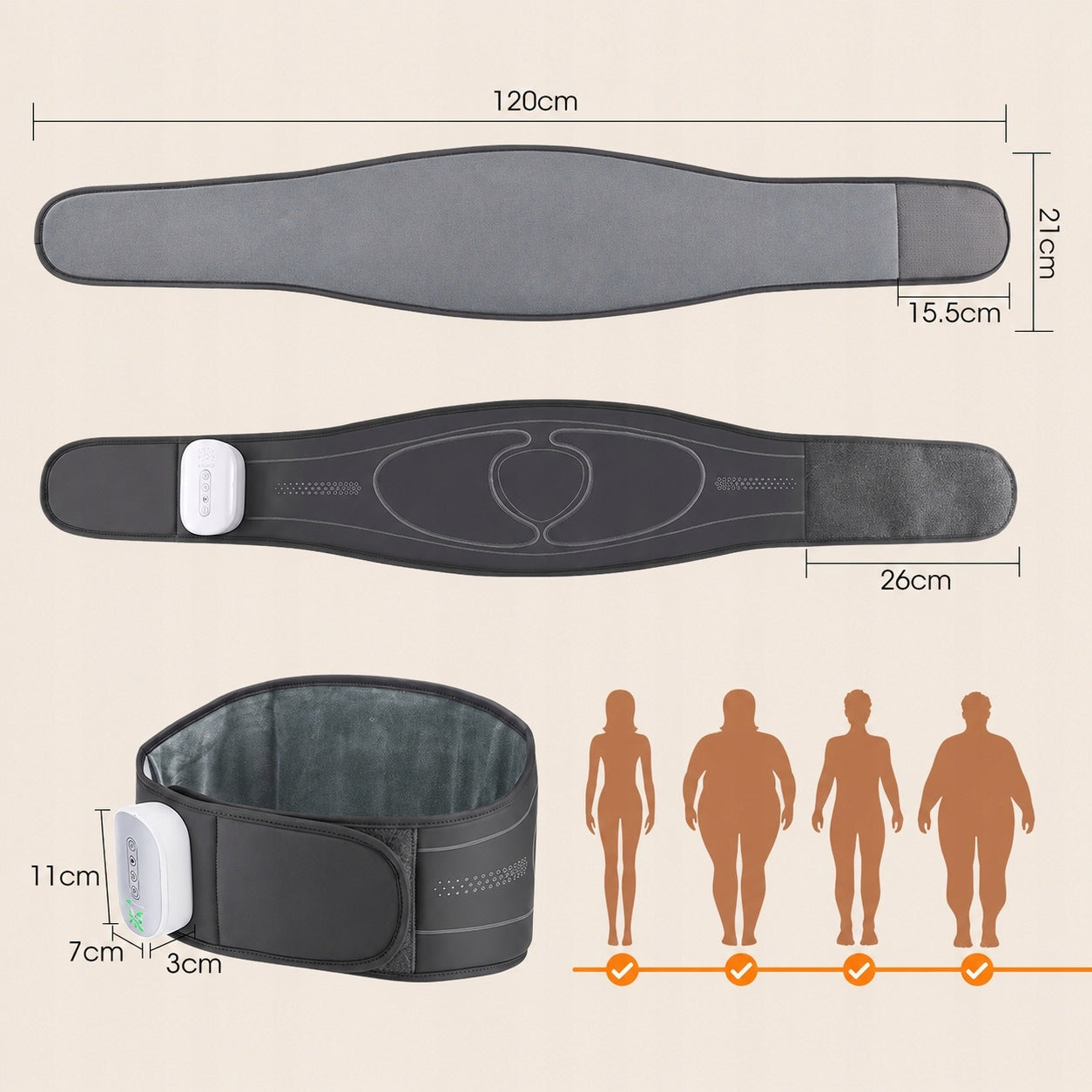 LUMBAR MASSAGE BELT FOR SPINE AIR MASSAGE HEATING Packaging status original