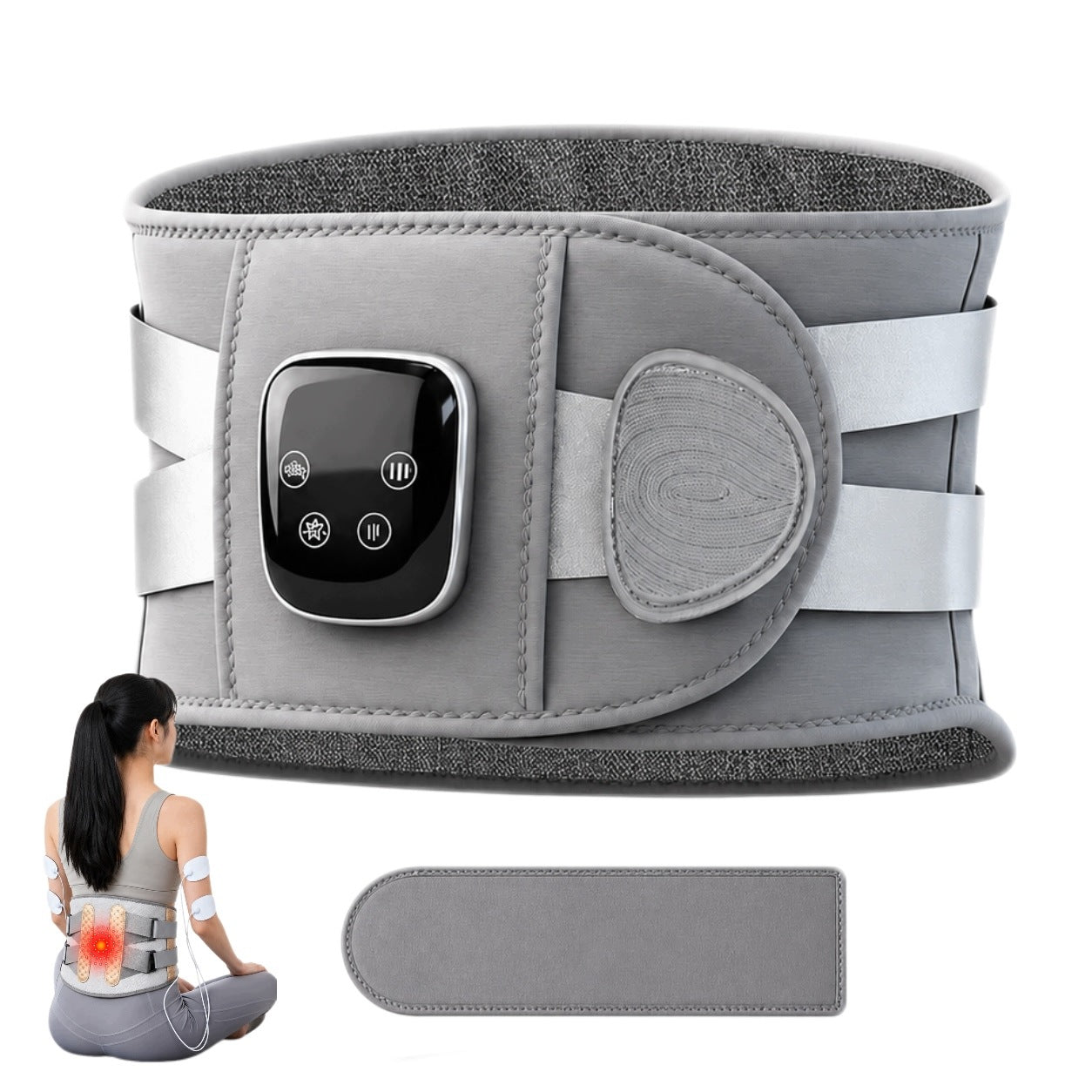 LUMBAR MASSAGE BELT VIBRATION HEATING LUMBAR SUPPORT RED LIGHT