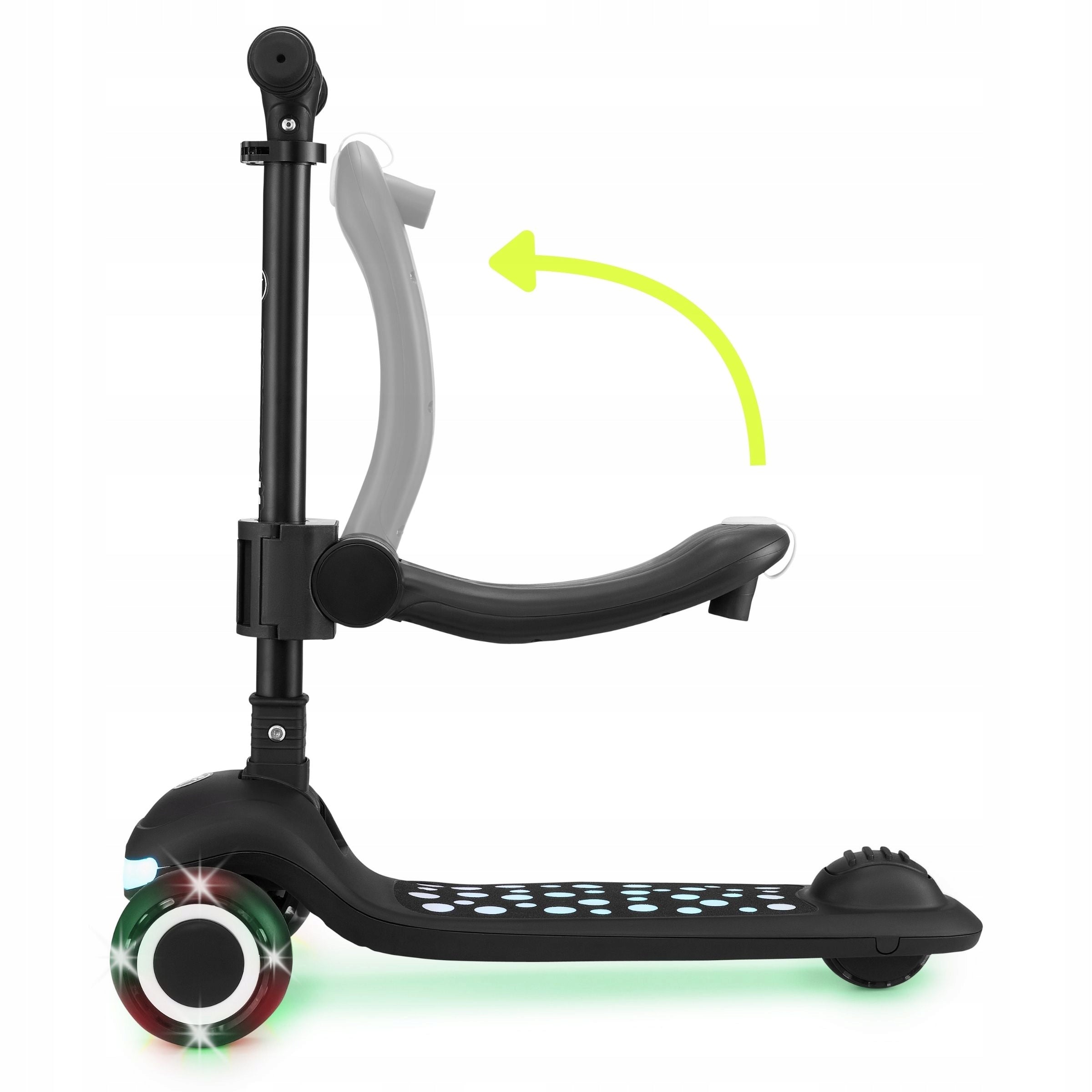 LUMI 3in1 Balance Scooter - Illuminated Platform and LED Wheels, Black Brake yes