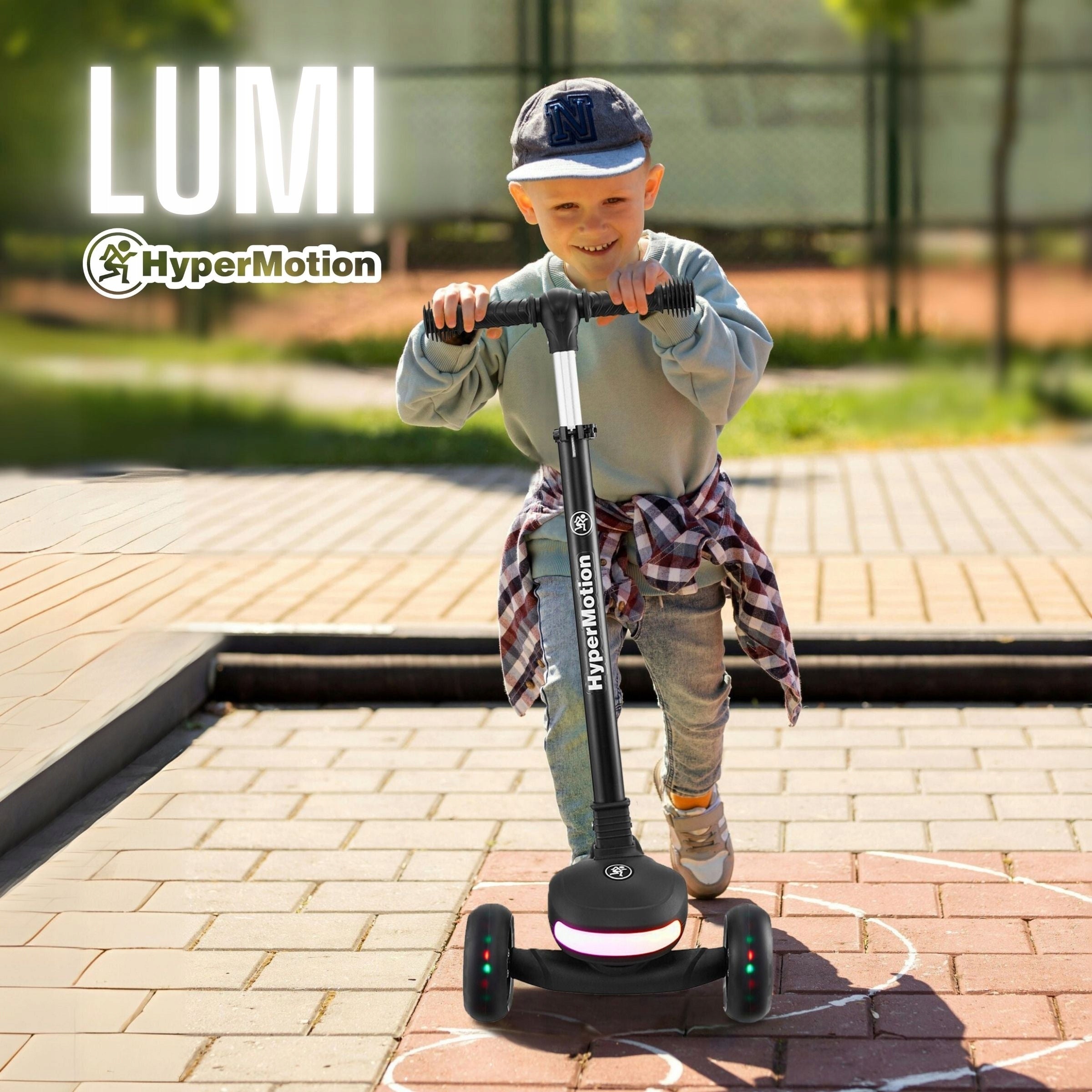 LUMI 3in1 Balance Scooter - Illuminated Platform and LED Wheels, Black Packaging status original