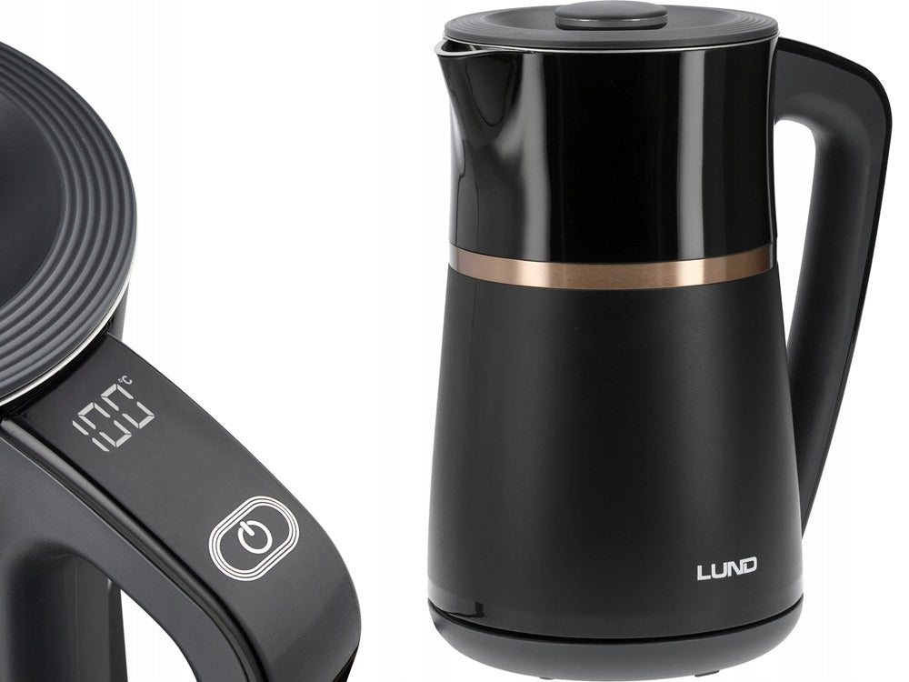 LUND ELECTRIC KETTLE 22000W 1,7L BLACK WITH ADJUSTABLE TEMPERATURE 40-100°68217