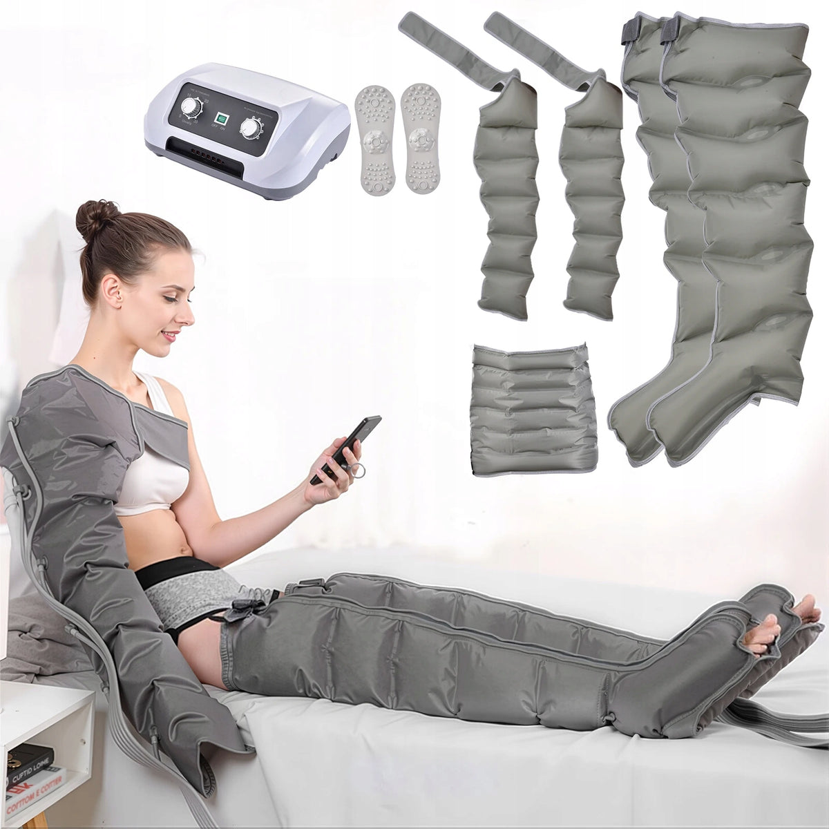 LYMPHATIC DRAINAGE MASSAGER FULL BODY 30-CHAMBER PRESOTHERAPY MASSAGER Packaging status original