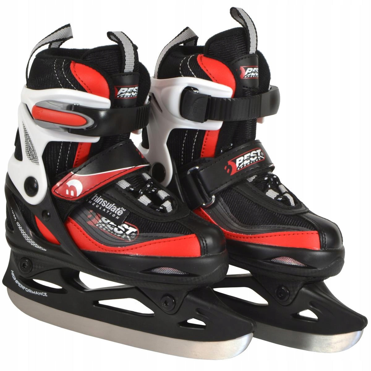 Größenverstellbare Schlittschuhe Best Sporting 30-33, schwarz-rot