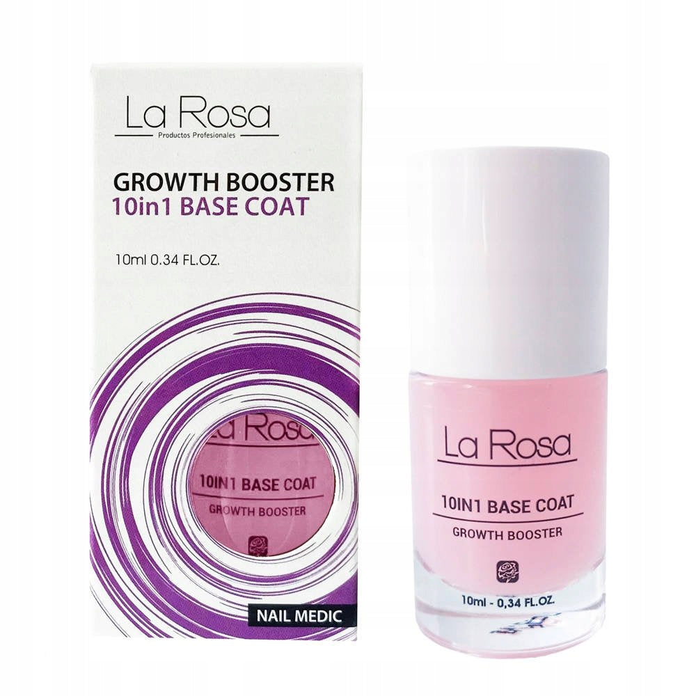 Nagellack La Rosa Nail 10in1 Base Coat Wachstumsbooster, 10 ml