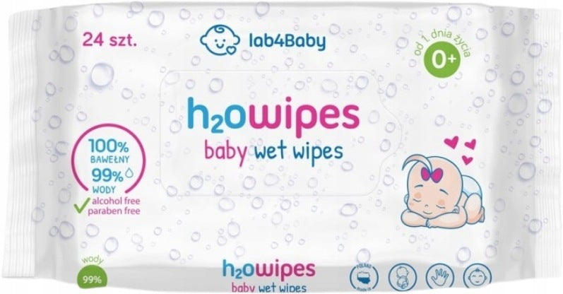 Lab4Baby H2O Baby Wipes Wet Wipes for Children 24 Pack