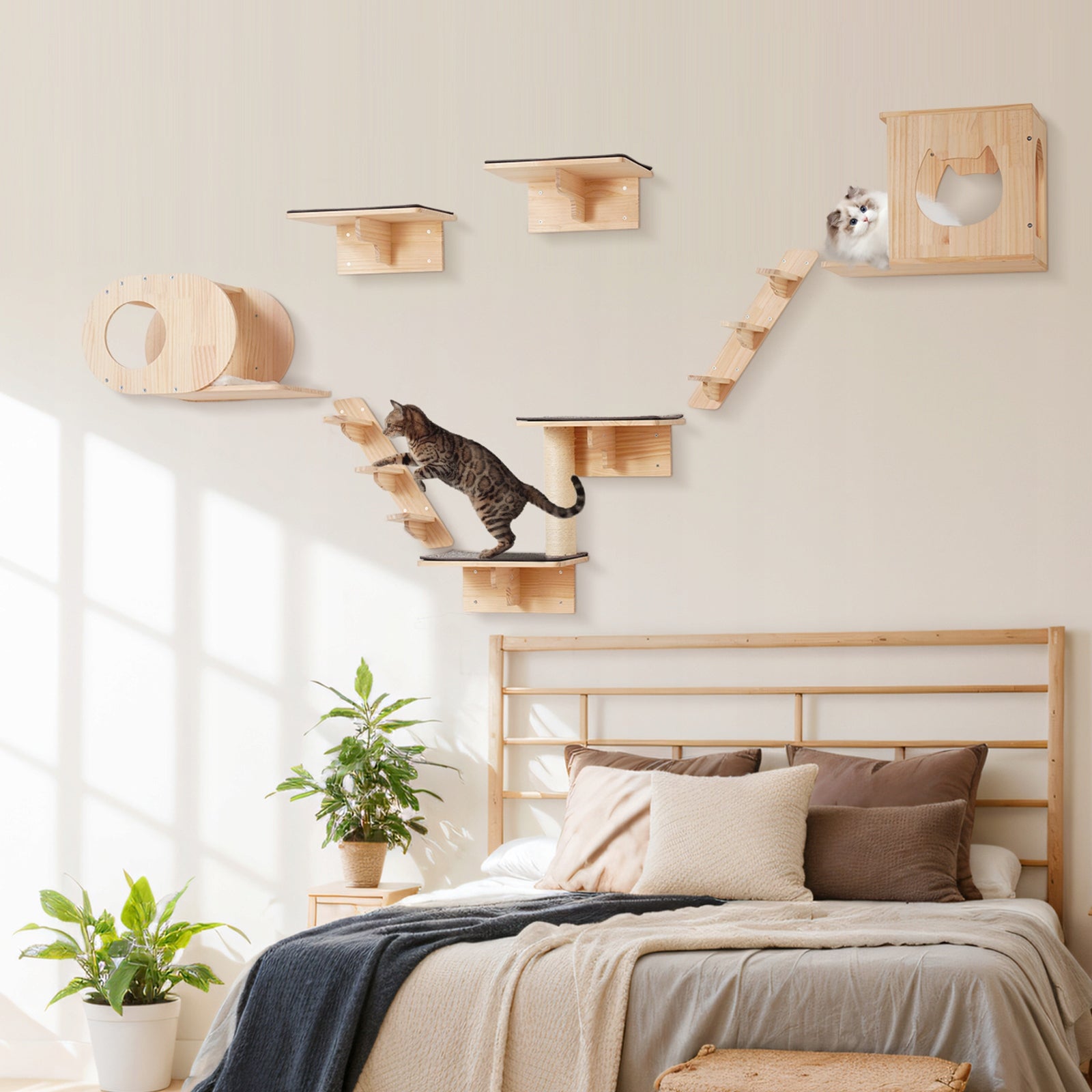 Ladder For Cat Load Capacity 18KG Anti Slip Wall Shelves For Cats Brand Vevor