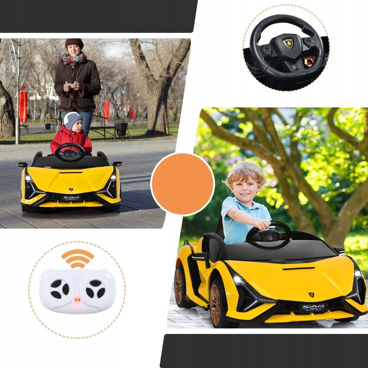 Lamborghini Sián electric car for children with LED lights Manufacturer code TQ10226DE-YW