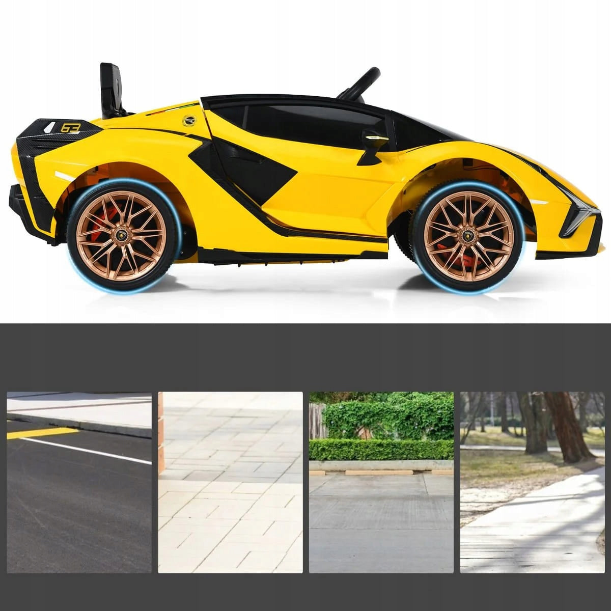 Lamborghini Sián electric car for children with LED lights Vehicle length 108 cm