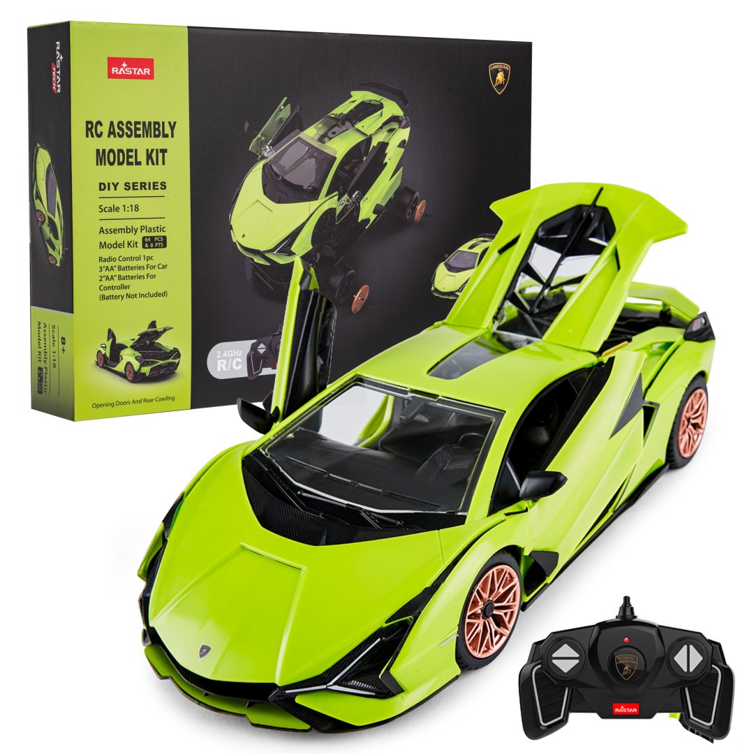 Lamborghini Sian green RASTAR model 1:18 Remote controlled car + Pilot 2