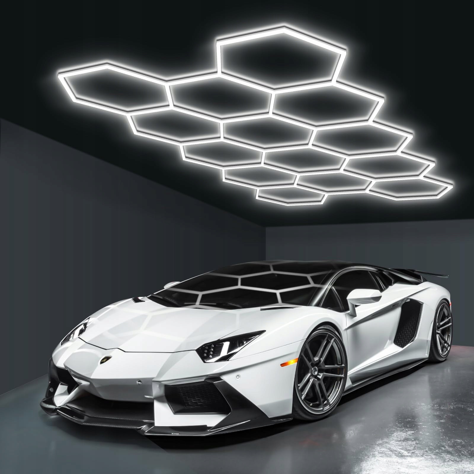 Lamp 14 Hexagon Led Honeycomb Lighting Panel Workshop Garaz SET