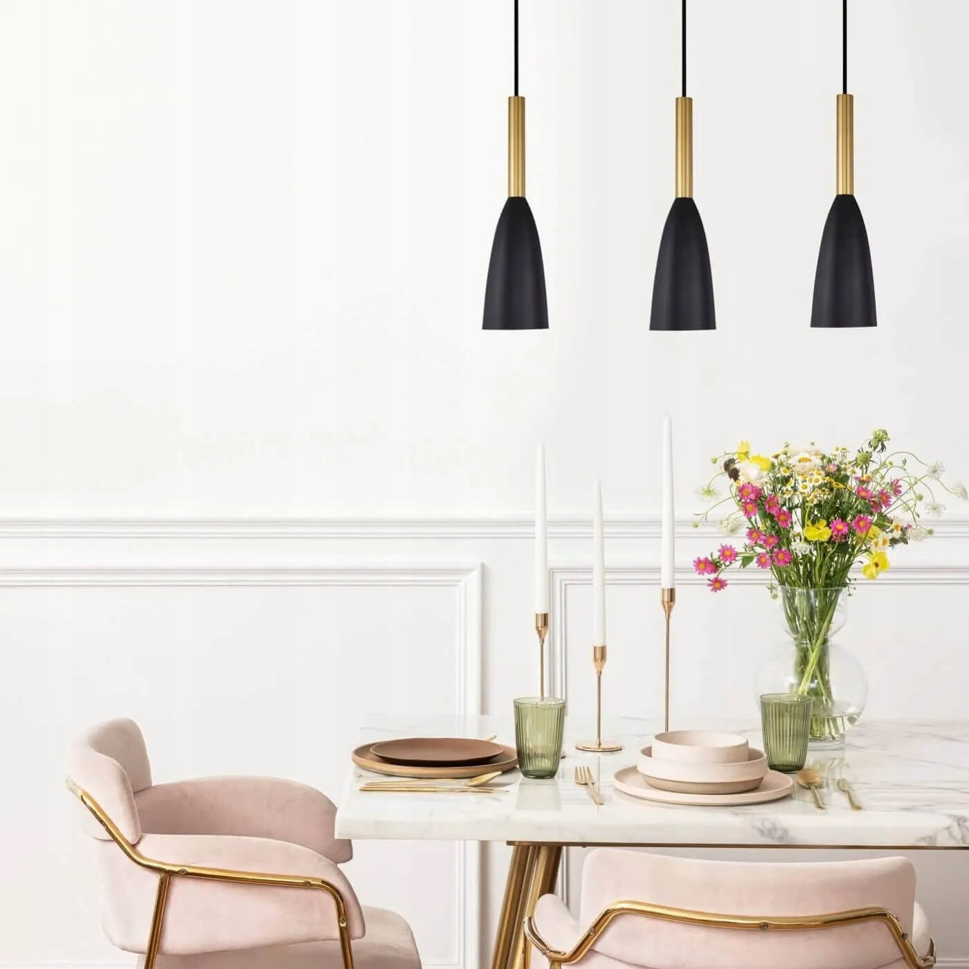 Light Prestige pakabinamas šviestuvas Solin 3 Black/Gold
