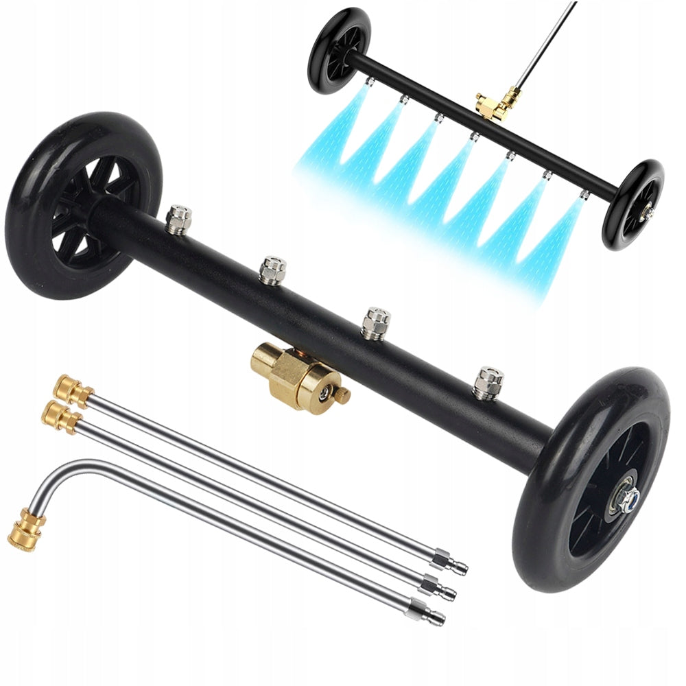 Lance Strip Chassis Washing Trolley For Paving Cube Chassis Washer +4 Nozzle
