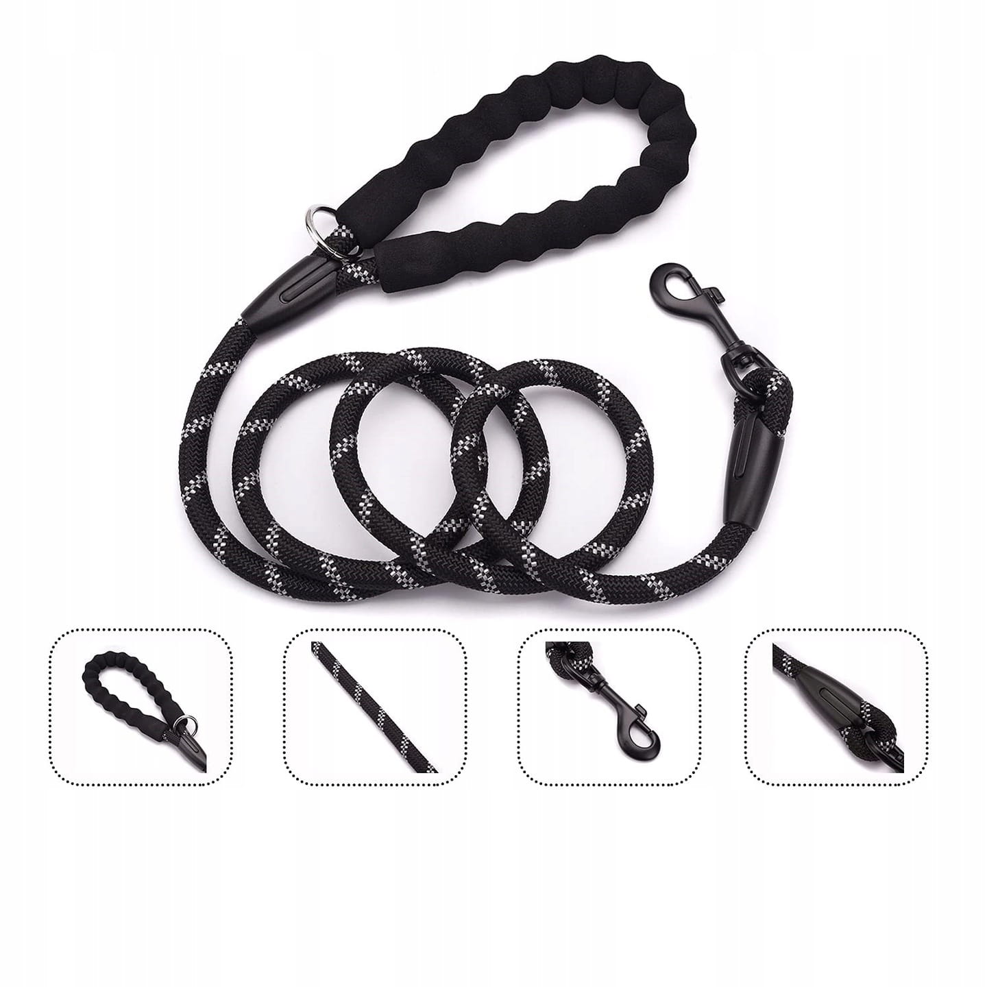 Lanyard reflective dog bow strong rope cord thick solid 1,5m pink Color pink