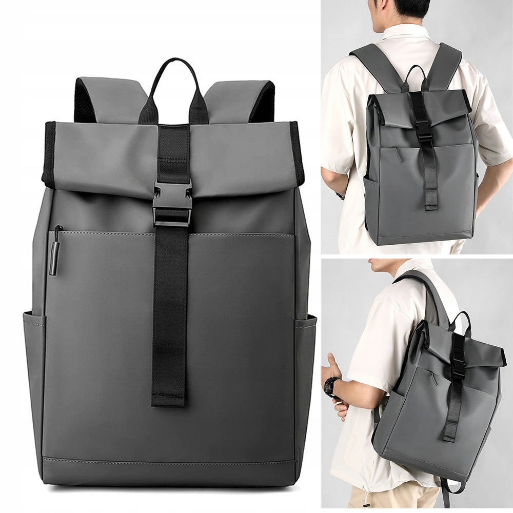 Laptop Backpack Waterproof Roll Top Casual | Lightweight Waterproof Main pattern plain