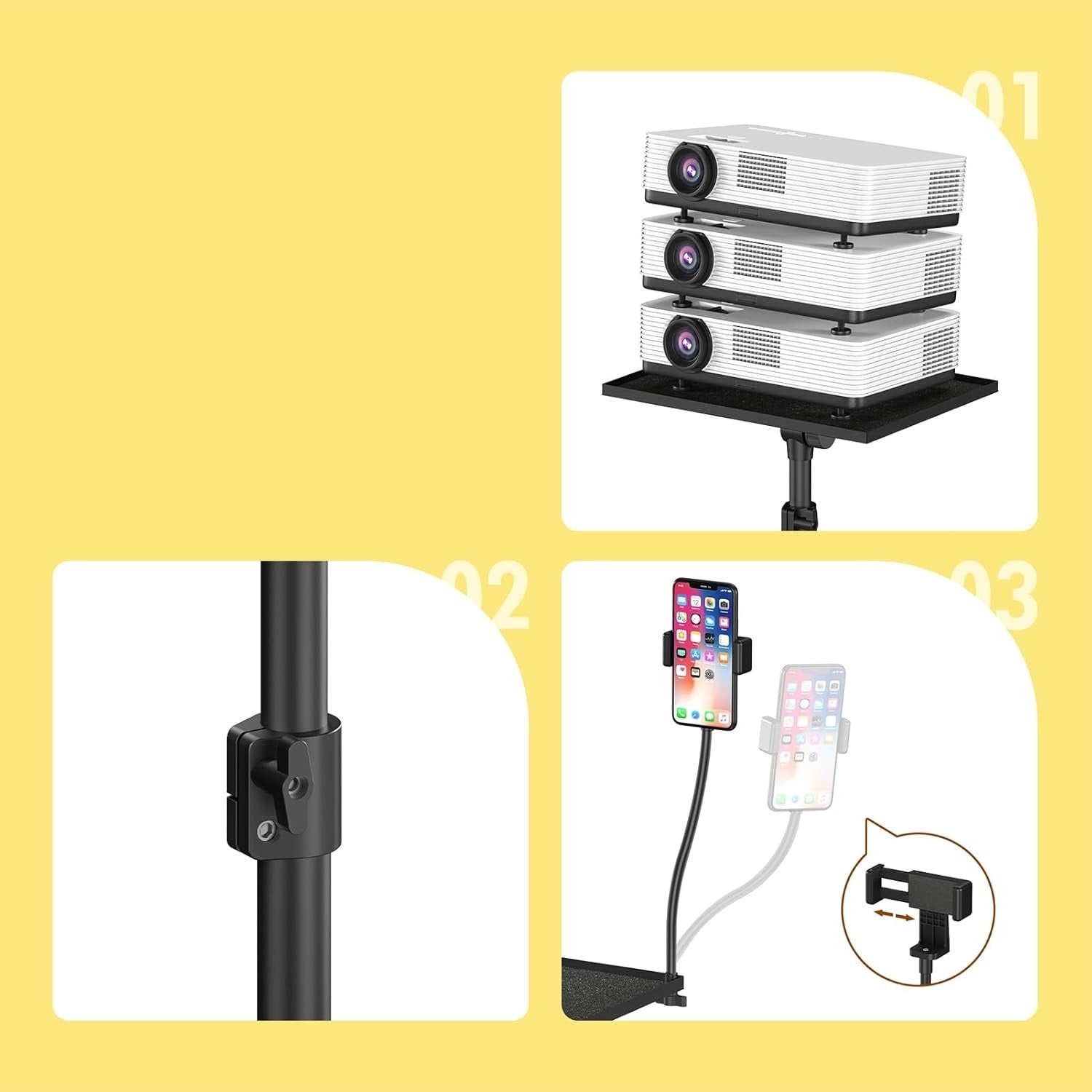 Laptop Stand Projector with Phone Holder Portable with Wheels 360 Brand Kopier
