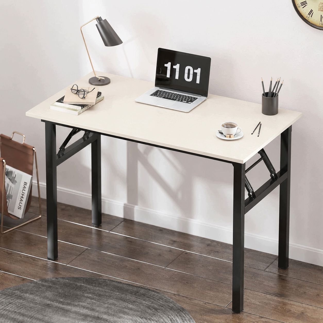 Laptop Table Folding Small Computer Desk 80 x 40 x 76 cm WHITE Packaging status original