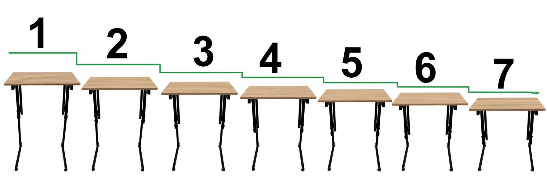 Laptop desk 52×38 cm adjustable height 44,5 to 75 cm foldable Manufacturer code T0519N
