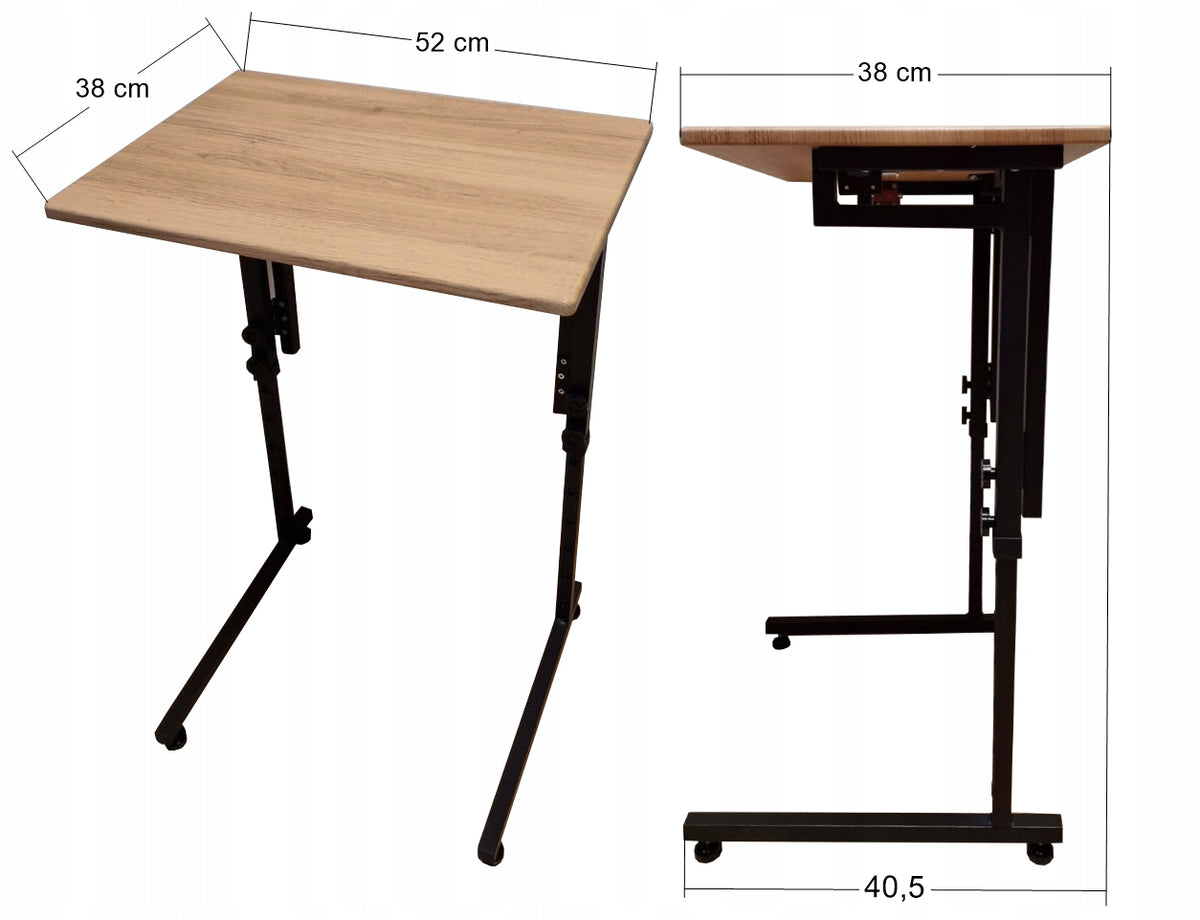 Laptop desk 52×38 cm adjustable height 44,5 to 75 cm foldable Packaging status original