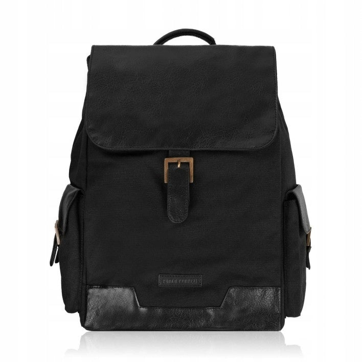Laptop school backpack travel backpack black vegan A4 Paolo Peruzzi