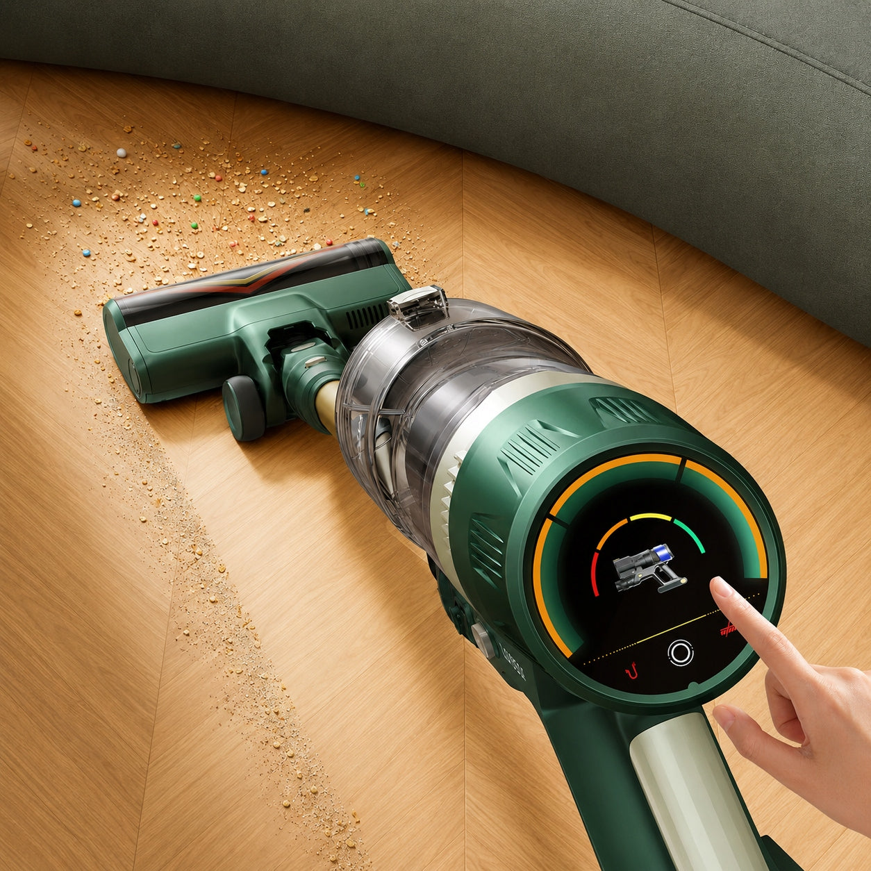 Laresar V12 Cordless Vertical Vacuum Cleaner 600W 65kPa 60min LED HEPA x3 Dust container volume 1 l
