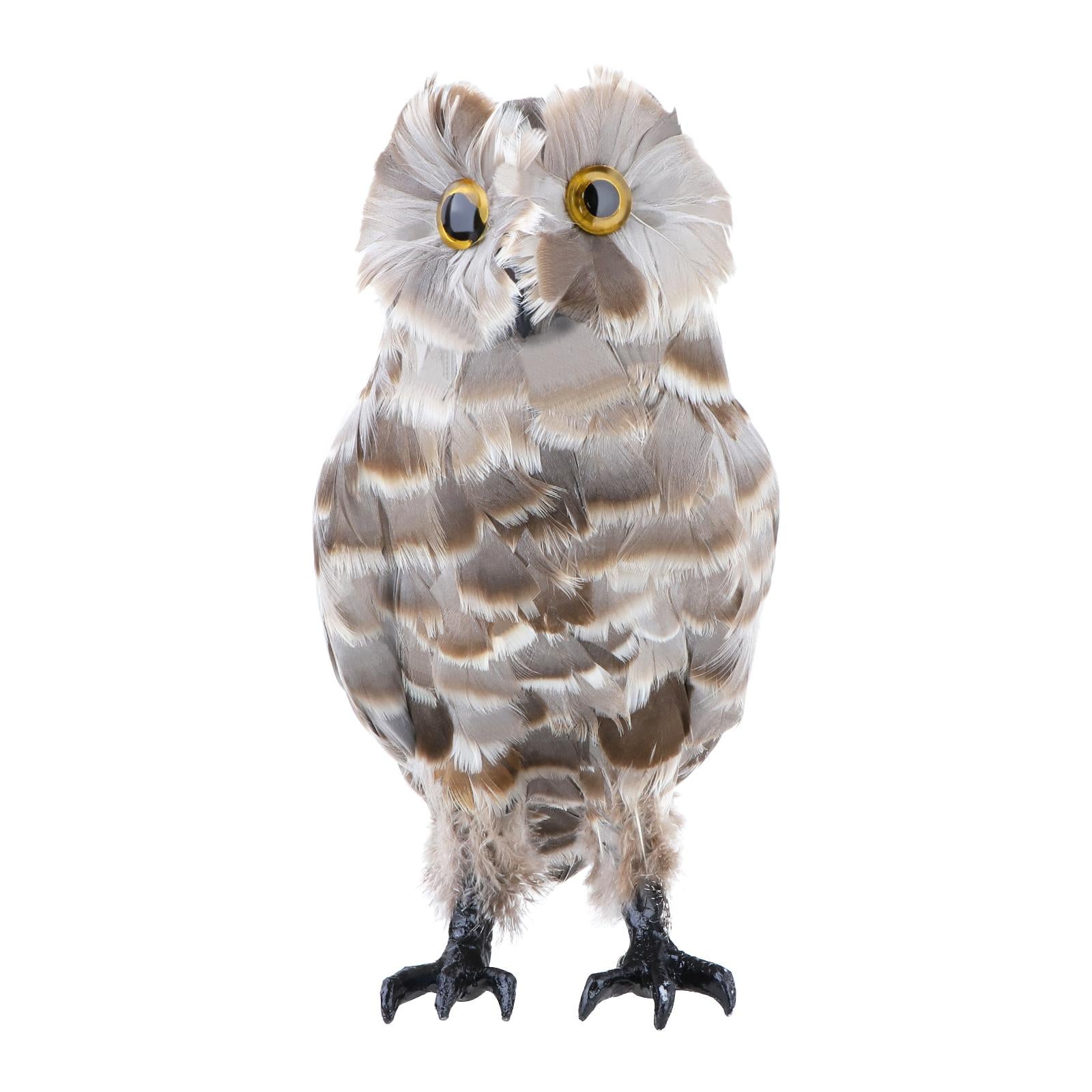 Large Artificial Owl Taxidermy Decor White/ Brown #1 Packaging status original