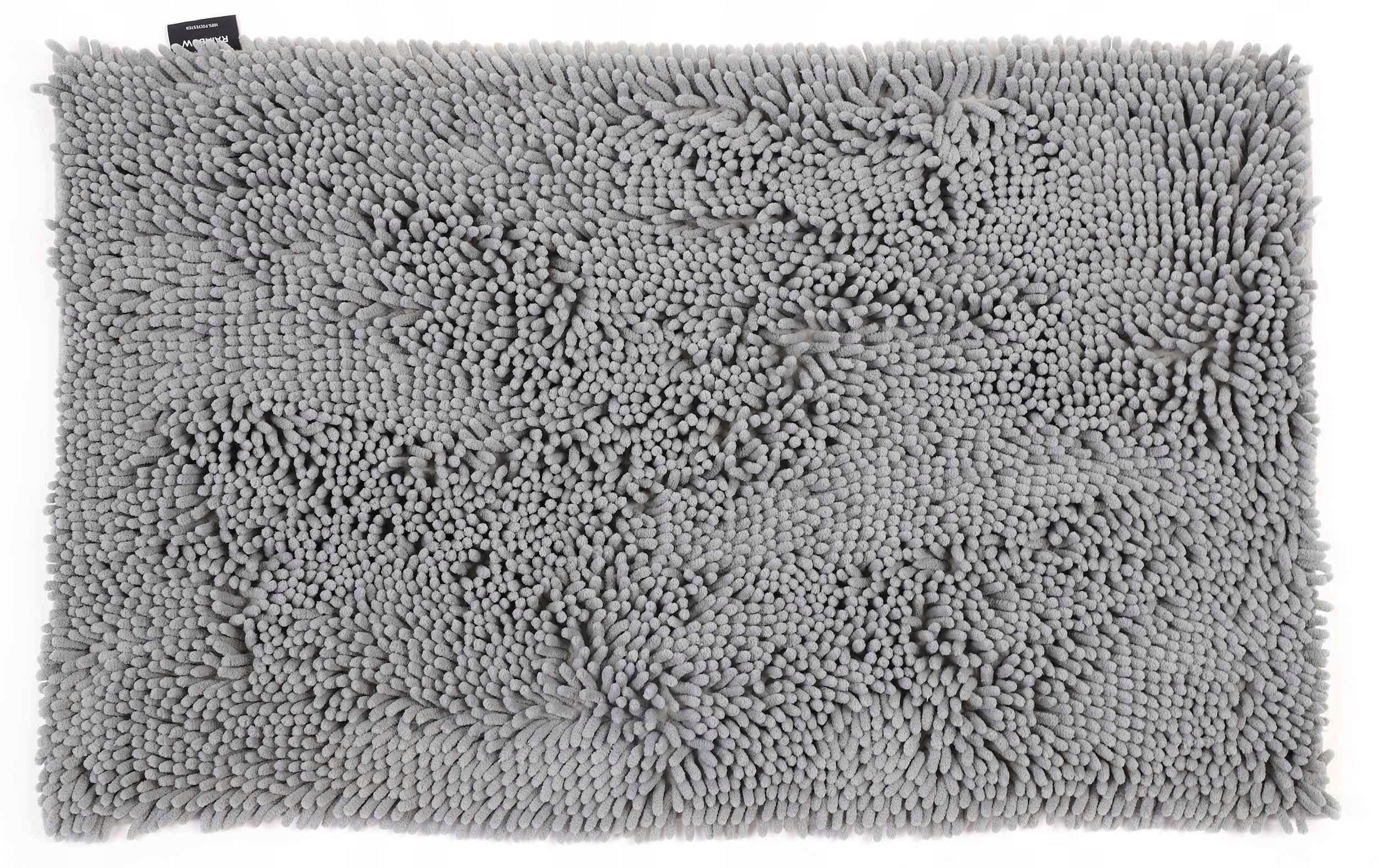 Large Bathroom Rug Absorbent for Washing Anti-slip Grey 70X120cm Shape rectangle