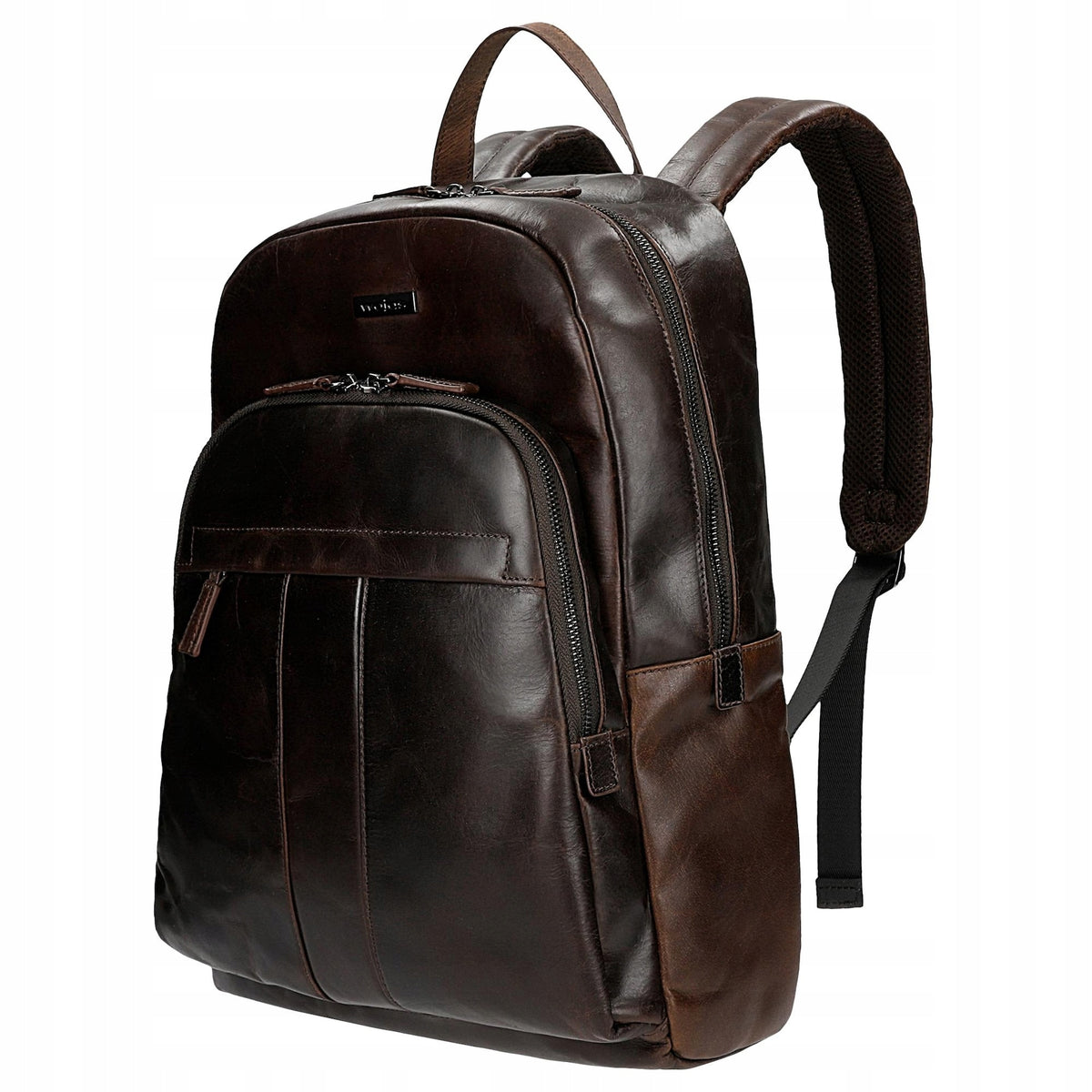 Large Brown Full Grain Leather Men's Backpack Brand Wojas