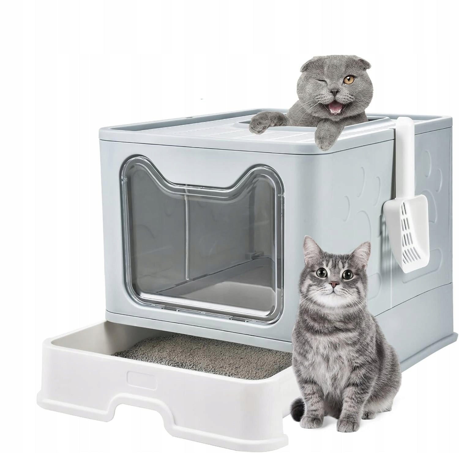 Large Cat Cuvette Closed Indoor Lockable with Drawer with XXL Spatula Manufacturer code Kryta Kuweta dla Kota z Szufladą Anytech HOME