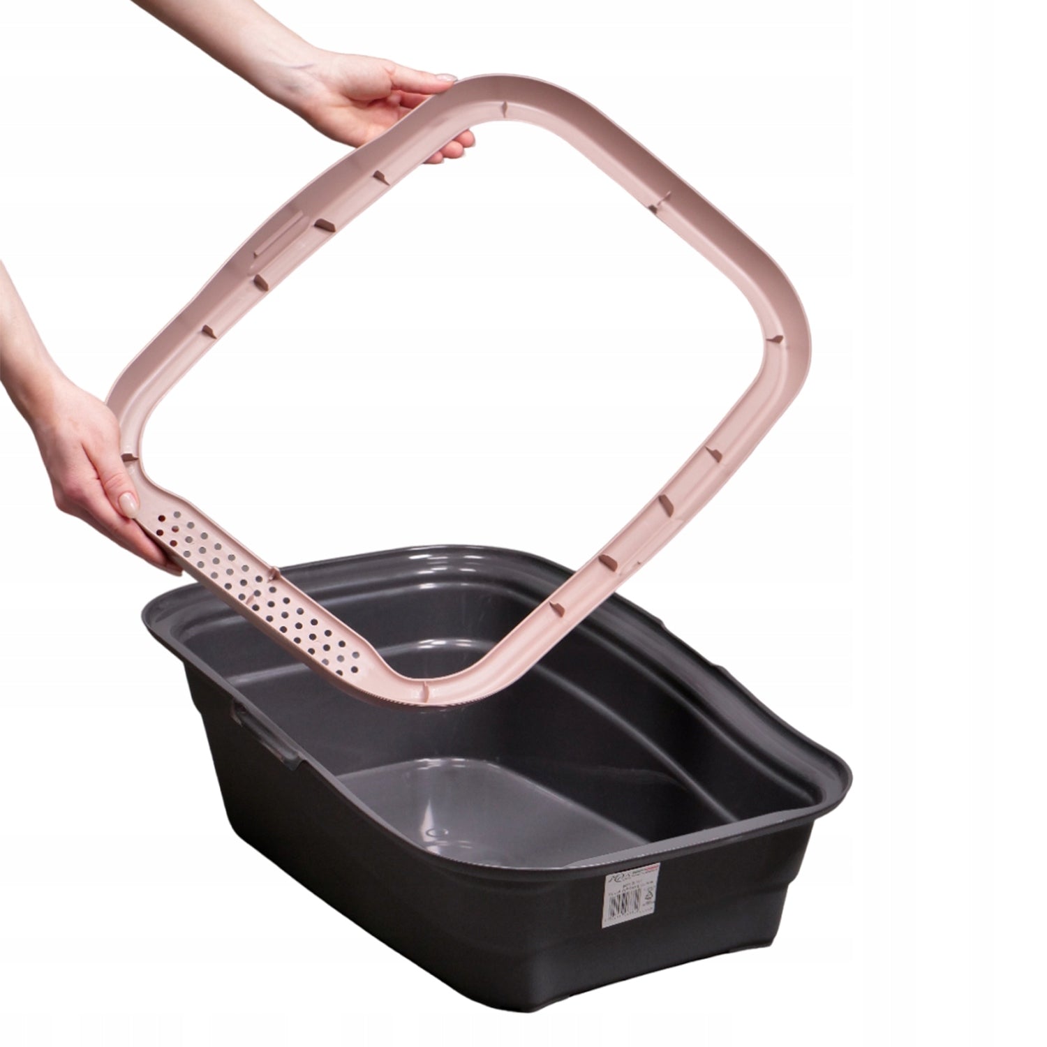 Large Cat Cuvette Open Black and Pink NELLA 58x37x18cm Brand MPS