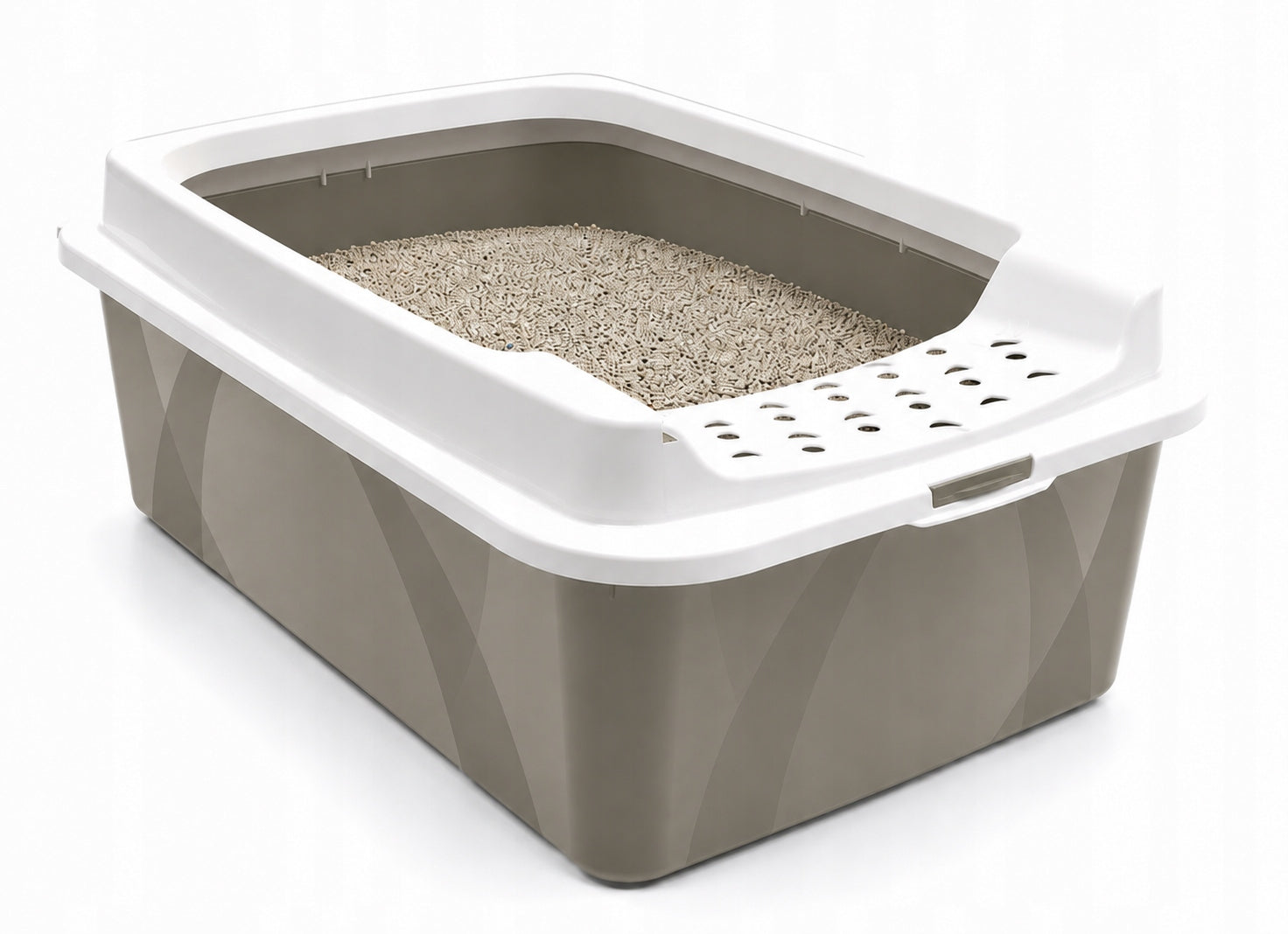 Large Cat Cuvette Open with Cappuccino Frame Cat Litter Cuvette Brand Rotho