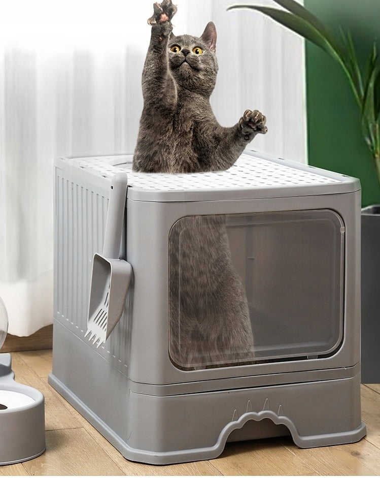 Large Cat Cuvette with Drawer + Spatula | Folding (F053) Model F053