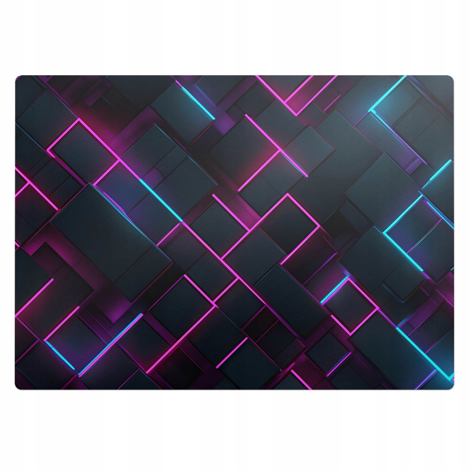 Large Chair Floor Mat Swivel Chair Neon Rectangles 140x100