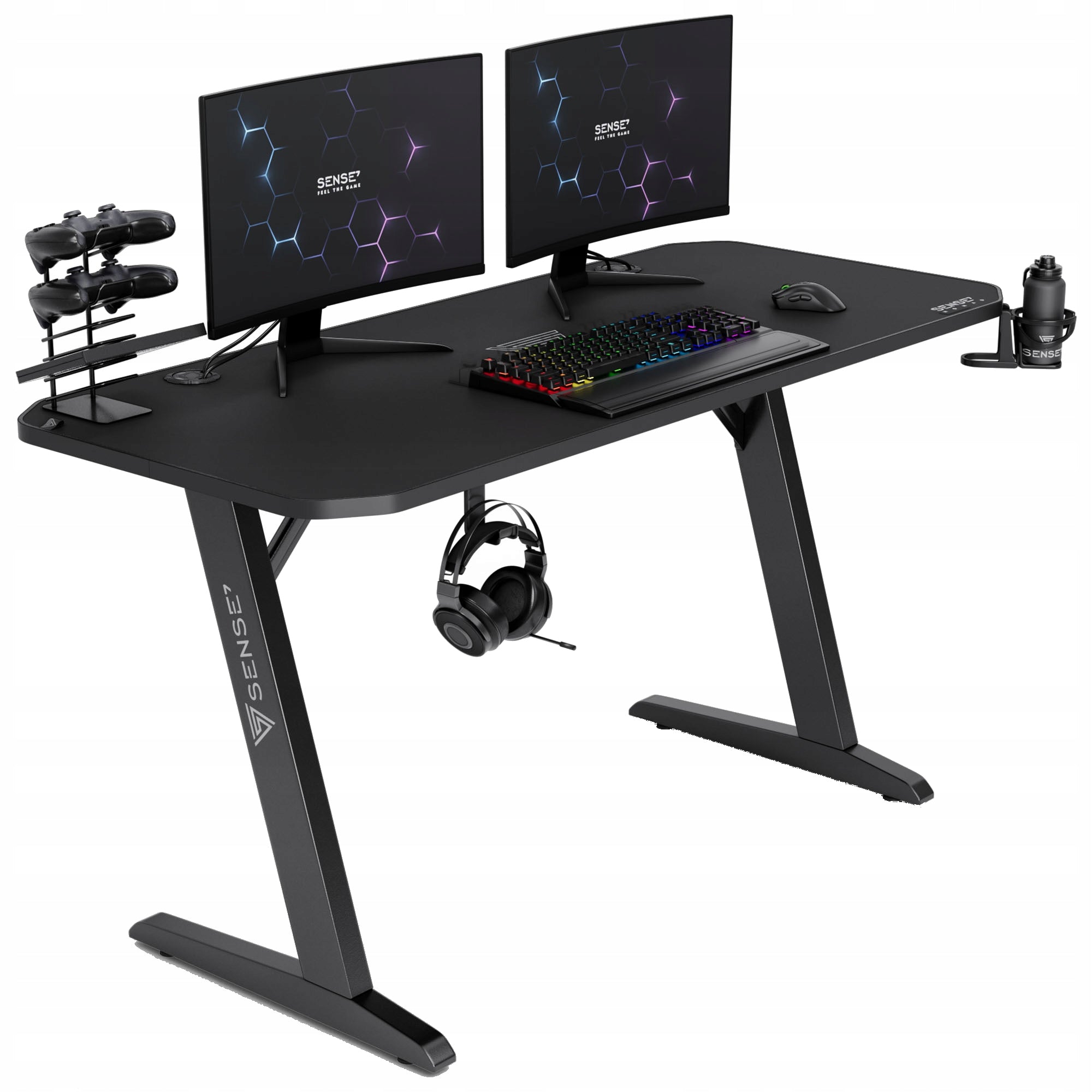 Large Computer Desk 140x60cm Metal Legs + Accessories Pad Sense7