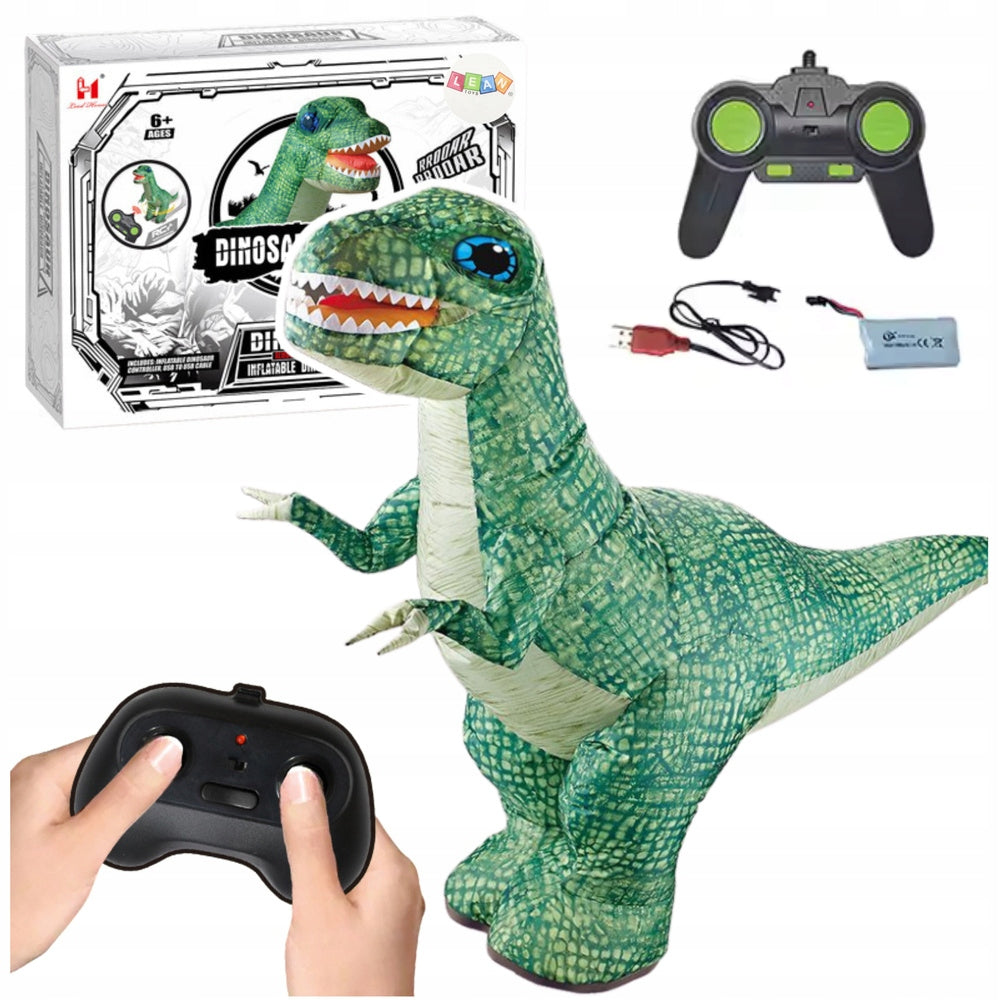 Large Dinosaur Inflatable Remote Controlled RC Green 130 x 190cm Lean Toys