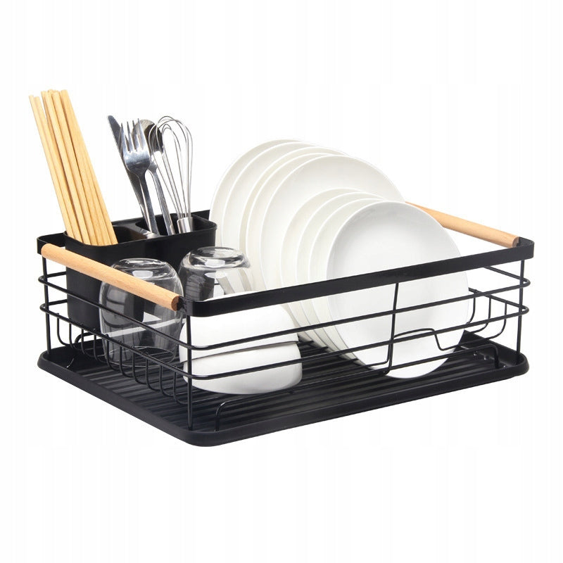 Large Dryer Standing Plates Dishes Cutlery Black Metal XXL Color black