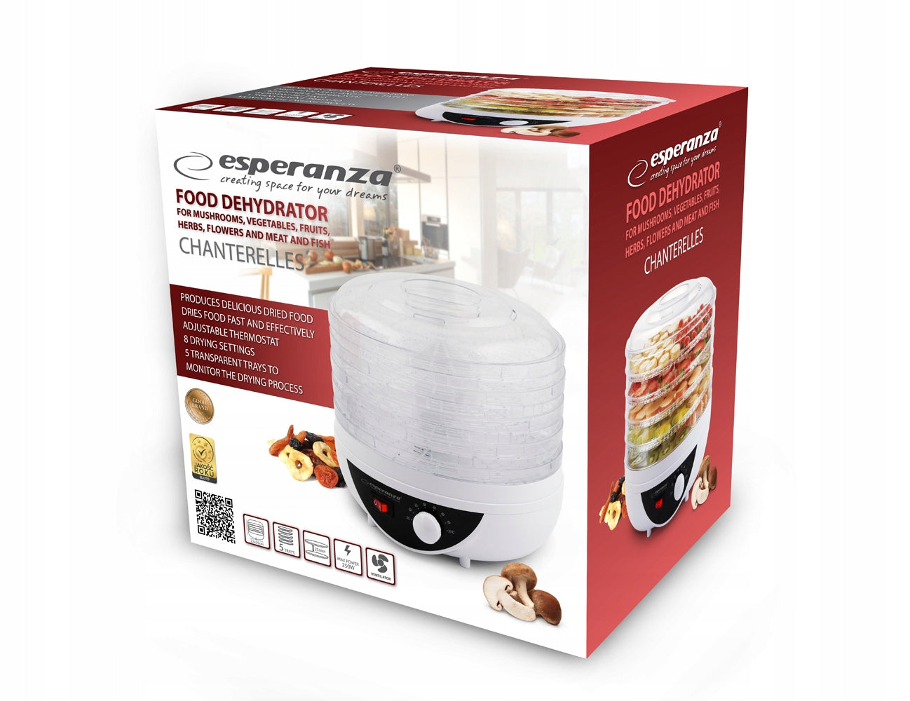Large Dryer for Mushrooms, Fruits, Vegetables, Fish - Energy Saving ESPERANZA