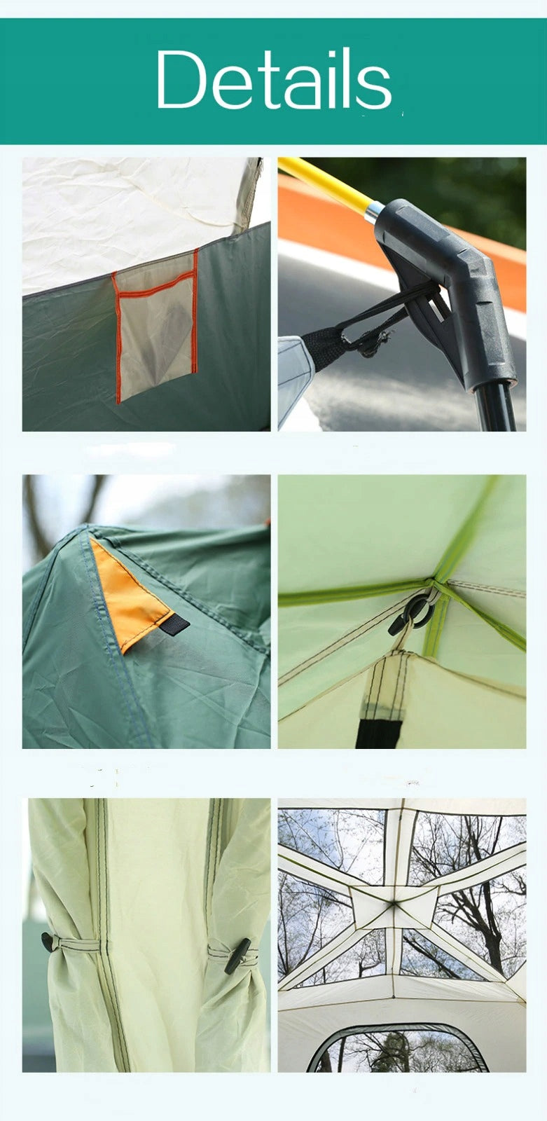 Large Family Camping Tent For 6-8 Persons Green, Tent 2 Rooms Manufacturer code 6.8