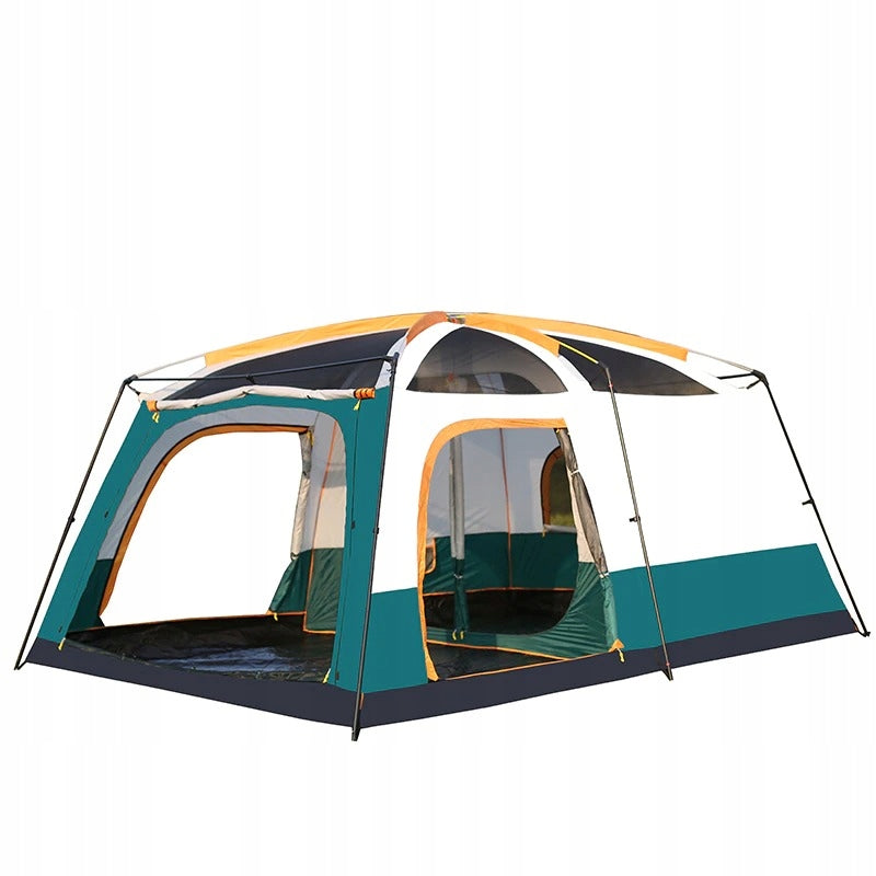 Large Family Camping Tent For 6-8 Persons Green, Tent 2 Rooms Waterproofness 4000 mm