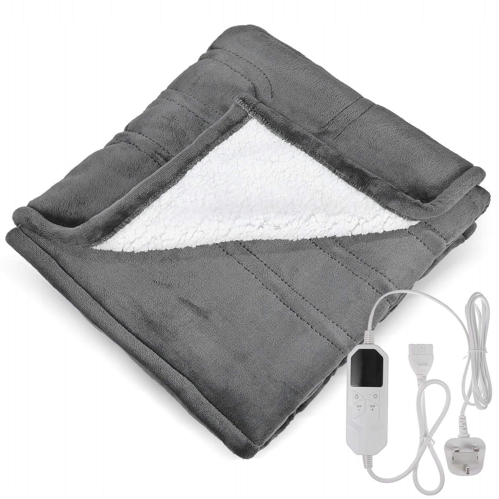 Large Flannel Heated Throw Blanket with Rapid, Even Heating