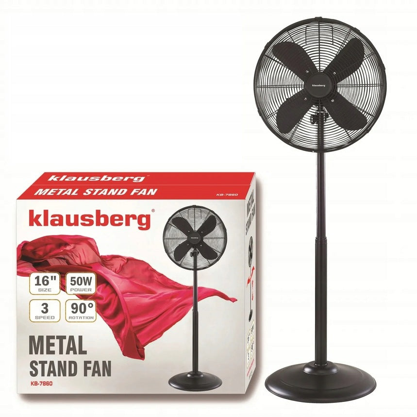 Large Floor Fan Klausberg Round Base Stable 50W WINDMILL
